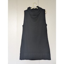Gap Black Y2K Viscose Blend Sleeveless Turtleneck Sweater Dress Sz XL