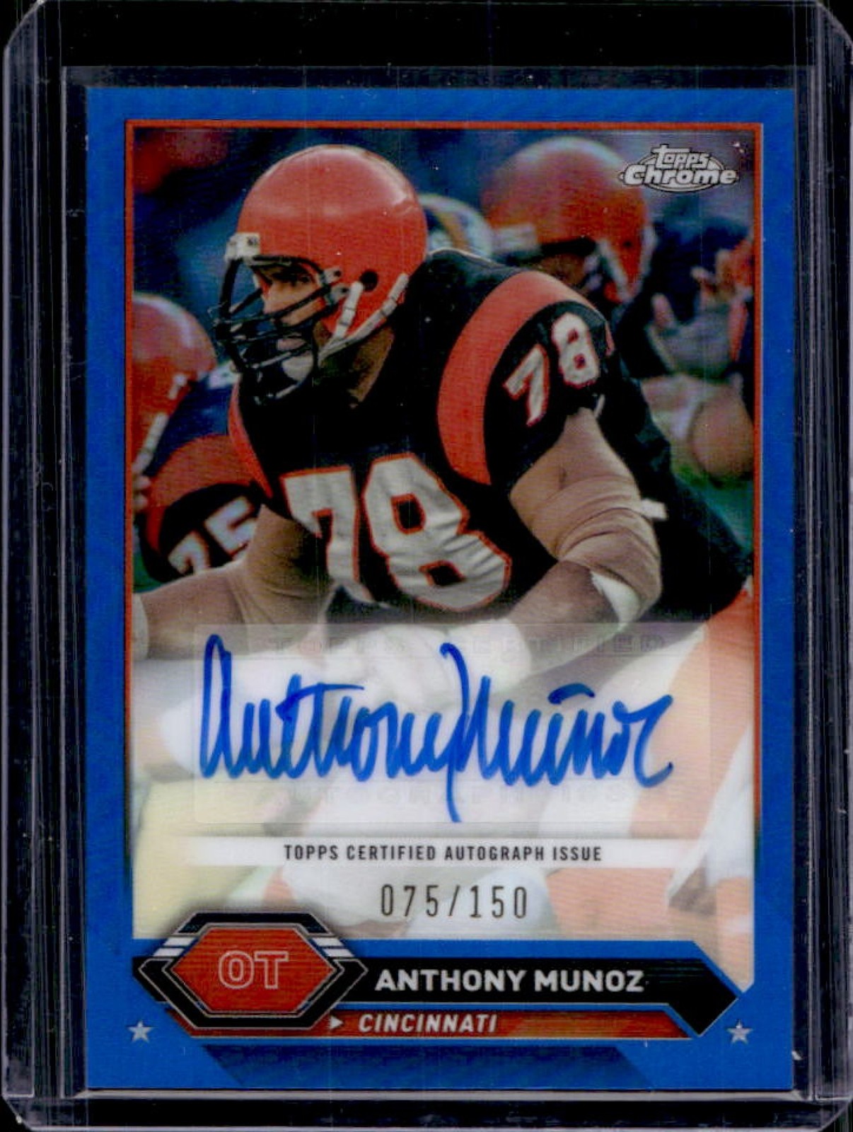 2023 Topps Composite Anthony Munoz Chrome Auto Blue #75/150 Bengals