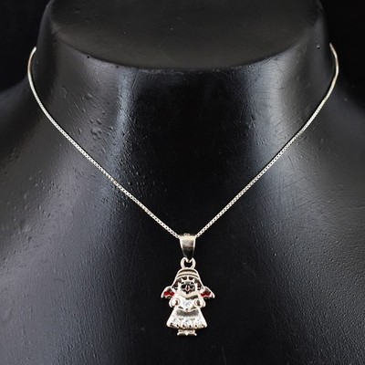 2 Gramm Brillant 0,925 Sterling Silber Weißtopas Anhänger mit Halskette 03 S654