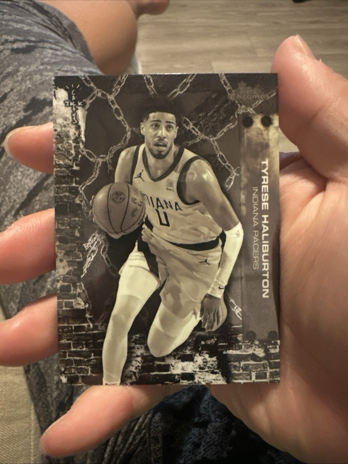 2025-26 Topps Chrome Cactus Jack #15 Tyrese Haliburton /150 Blue Refractor NB1