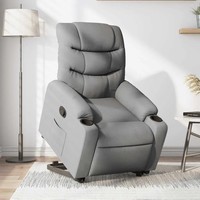 Relaxsessel Mit Aufstehhilfe Hellgrau Stoff Sessel Senioren Fernsehsessel