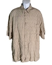 PIERRE CARDIN Men's Short Sleeve Button Down Tropical Shirt Green XL NWT