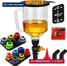 18-Piece No Spill Engine Oil Funnel Kit, 1.59QT/ 1.5L Automotive Coolant Funnel