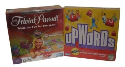 UPWORDS, TRIVIAL PURSUIT 25TH ANN EDITION GAME SET ALL FACTORY SEALED BOXES NEW