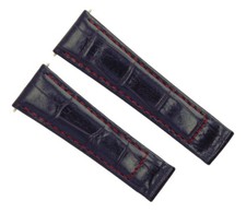 LEATHER BAND STRAP FOR ROLEX DAYTONA 16523 116518 116520 BLACK RED STIT REGULAR