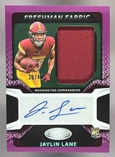 2025 Panini Certified Jaylin Lane Freshman Fabric Mirror Signatures Purple /40