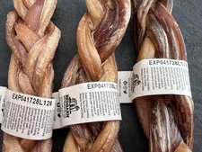 Redbarn 7” Braided Bully Sticks - NWT - Odor Free - Listing Is For Three Sticks