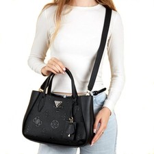 Borsa Guess borsetta borsa con manici Keandra Girlfriend Satchel Black logo nuova