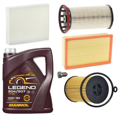 5L MANNOL 0W30 FULL SERVICE KIT PACK FOR SEAT ARONA 1.6 TDI SE LUX MK1 2017+