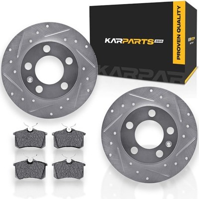 For Volkswagen Polo 2005 Rotor Set With Ceramic Brake Pads | Drilled And Slotted