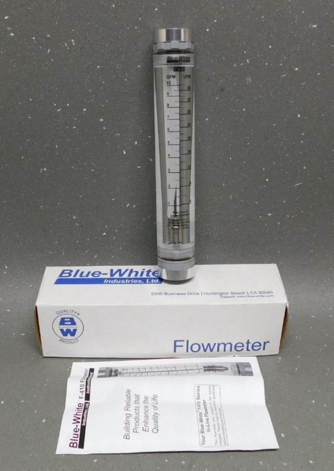 Blue-White 10 Gpm Flowmeter F-40750LN-12 F410N F410 3/4" Female NPT
