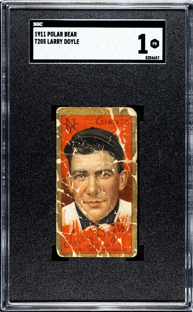 1911 T205 Polar Bear Larry Doyle SGC 1 New York Giants