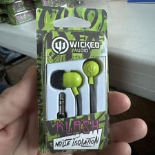 Wicked Audio Black Chorded Earbuds Milang Clash Noise Isolation New
