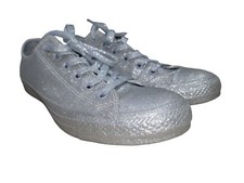 Converse All Star Low Top Sneaker Silver Glitter Wolf Women's Sz 8.5 Men's 6.5