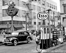 Esso Gas Station - 1940 - Vintage Photo Print