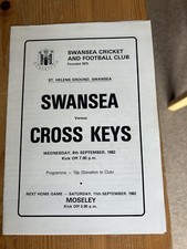 Swansea Rugby Club V Cross Keys 1982