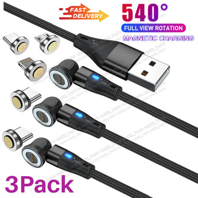 180°+360° Rotate Magnetic Charger Cable Phone Fast Charging Type C Micro USB IOS