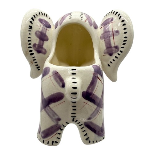 Vintage Napco Keramik kariert Elefant Übertopf S676 - Mid Century Tierdeko - Bild 3 von 9