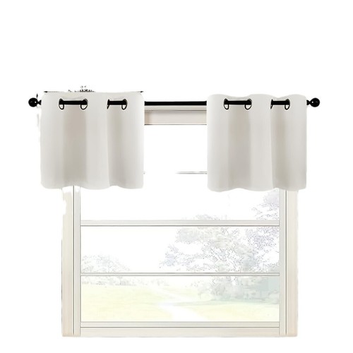 2 Panels Blackout Thermal Insulated Cafe Tiers Curtains Kitchen Grommet Drapes - Picture 13 of 22