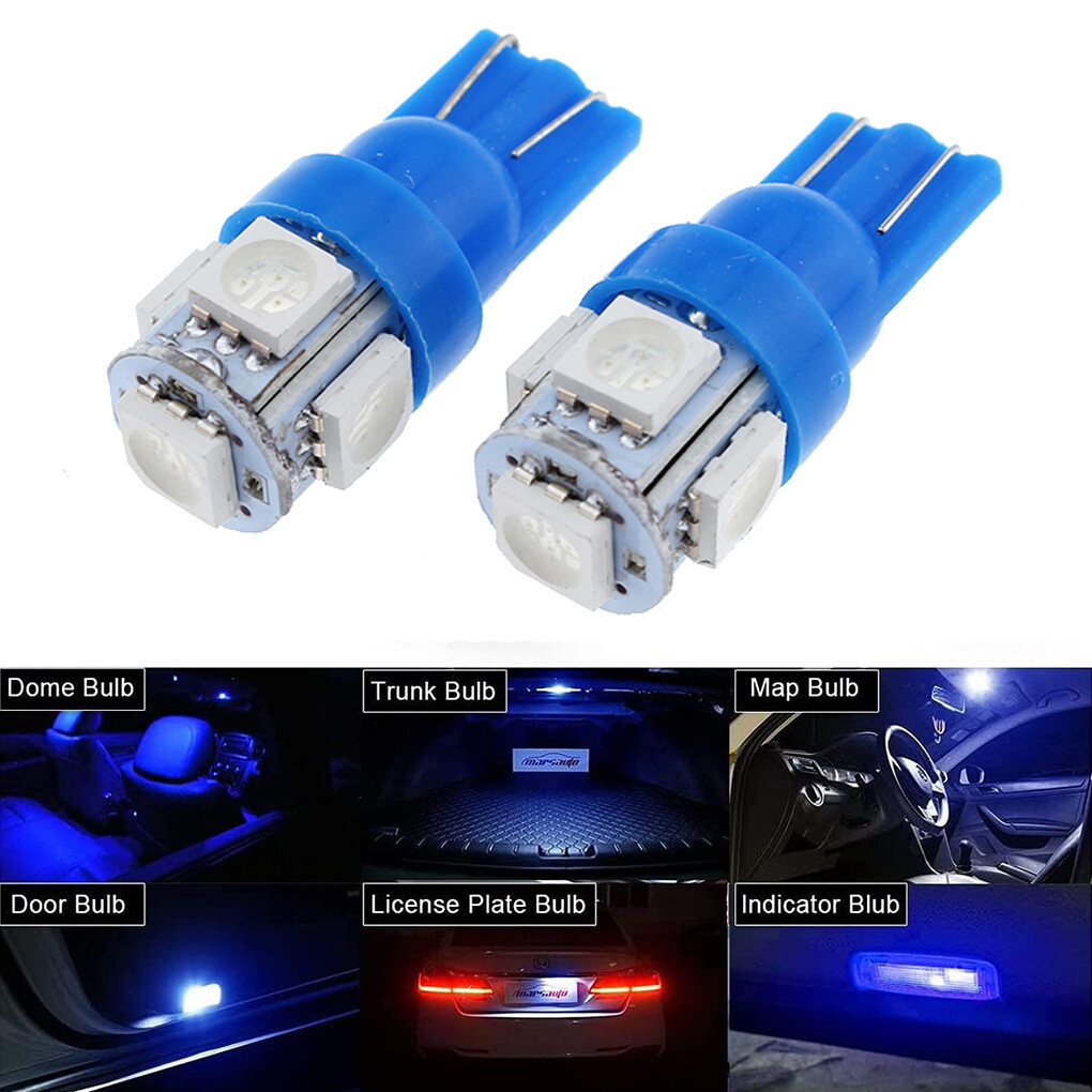 PHINLION Miniature T10 168 194 Red LED Bulbs, Super Bright 8-SMD Wedge 12961 2825 Automobile Lights For Car Interior Dome Map Door Courtesy License Plate Tail Lights, Pack Of 4, Dome Lights - Canada