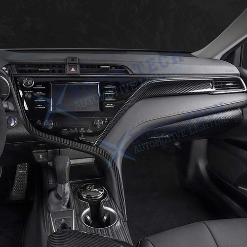 Interior Carbon Fiber Pattern ABS Console Molding Cover For Toyota Camry 2018-up - Picture 10 of 31