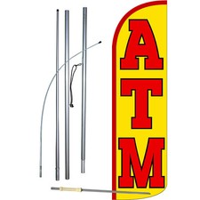ATM Flag with Flag Pole and Spike