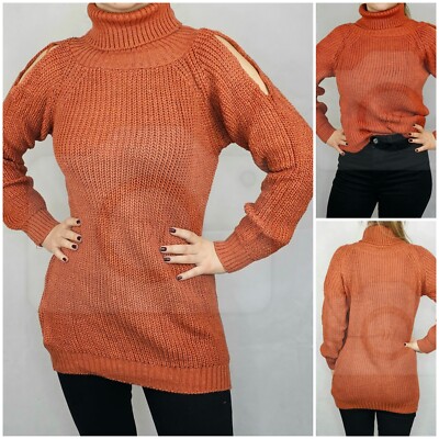 Rollkragenpullover Damen Pullover  Strickpulli Winter /Herbst Sweatshirt S/M