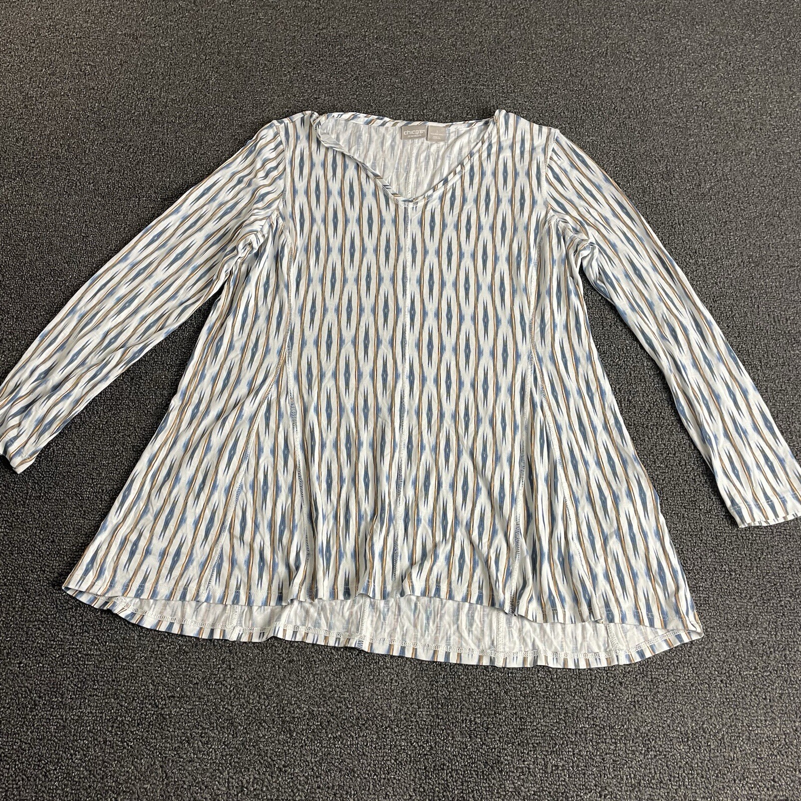 Chicos Zenergy Blusa Mujer Talla 1 Top Multicolor Blusa Manga 3/4