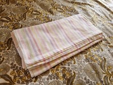 Vintage RETRO Candy Stripe Cotton flat double sheet 221x220cm Fabric  60s 50s