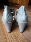 Nisolo Size 37 US 6.5 Grey Platform Wedge Heel Ankle Strap Leather Sandals Shoes — photo 6