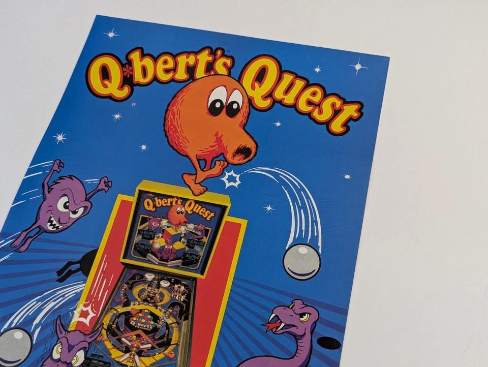 Qbert Quest Gottlieb Pinball Machine Flyer Original 1983 - Image 3 of 4