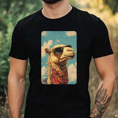 Mens Camel Sunglasses Print Cotton T-Shirt Size XS to 5XL