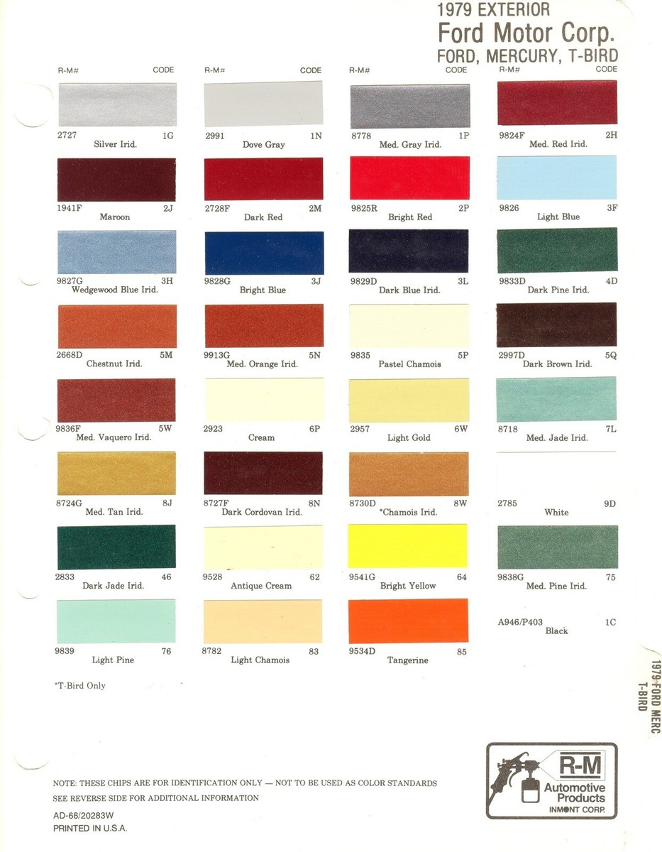 1979 FORD FUTURA MUSTANG PINTO LTD LTD II GRANADA THUNDERBIRD