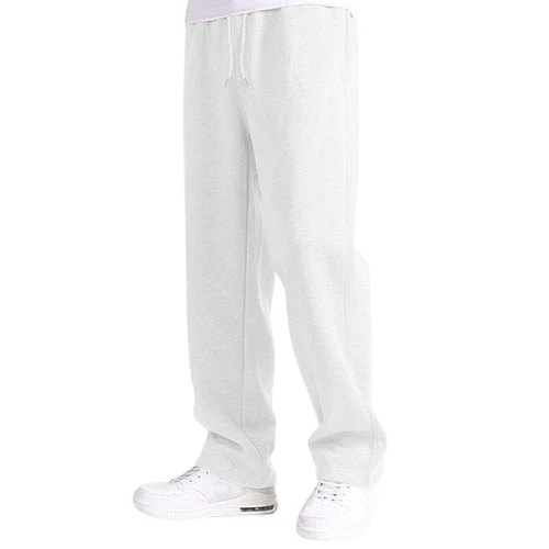 Herren Fleece gefütterte Jogginghose weites gerades Bein Hose unten Sweatpants Jogger - Bild 54 von 54