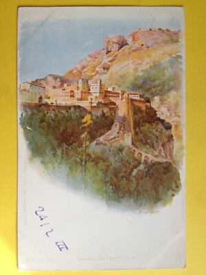 cpa Illustration signiert E. LESSIEUX MONACO Le PALAIS PRINCIER PRINCER'S PALACE