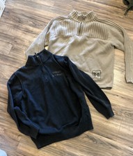 2 Harley-Davidson Men's Lightning Crest 1/4 Zip Pullover Sweatshirt Black  Tan