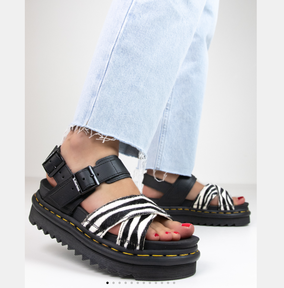 Dr. Martens Voss II Zebra Hair-on Sandals MSRP$190 HIGHLY RATED