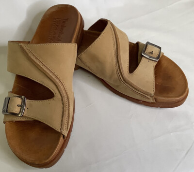 。 Womens Timberland Smart Comfort Sandals Size 7 Leather Beige 77354