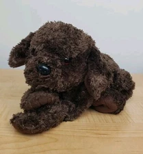 Dark Brown Puppy Dog 12" Chocolate Lab Doodle Plush Animal Lovey Fuzzy Floppy