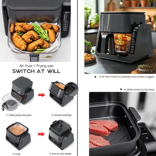 Air Fryer 7-in-1 Electric Cooker Kitchen Oven with Grill Frying Pan Timer 1500W - Picture 8 of 17