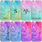 PERSONALISED INITIALS PHONE CASE MARBLE SWIRL HARD COVER FOR SAMSUNG A5/A8/J3/J5