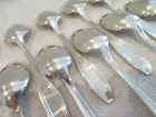 Art deco french silver-plated 12 dessert luncheon spoons Christofle