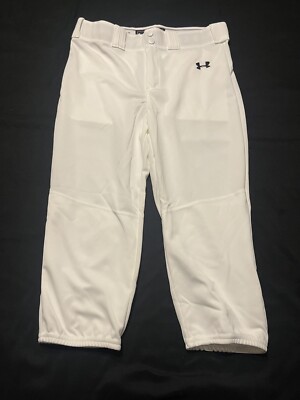 NWOT Under Armour Girls Softball Baseball Pants - White, Size Youth XL