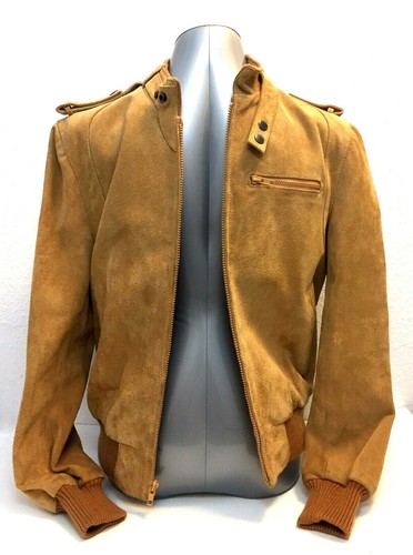 Beige Leather Coat Jacket Size 