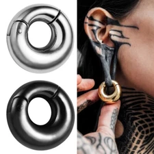 2PCS Round Magnetic Ear Weights Hangers Plugs Stainless Steel Piercing Jewelry