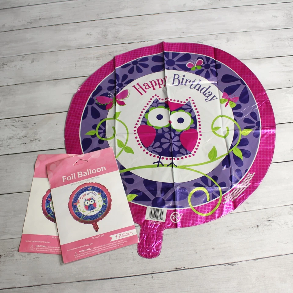 Foil Helium Owl Balloon 18" Party Decor Lot All Birthday Pink Purple - Image 2 of 4