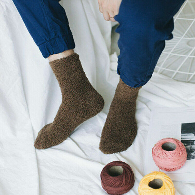 6 Pairs Mens Winter Thermal Thick Bed Socks Fleece Fluffy Cosy Warm
