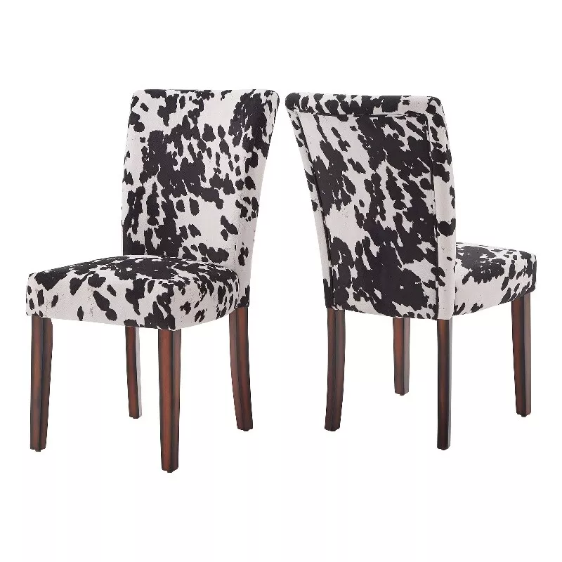 Cowhide print online dining chairs