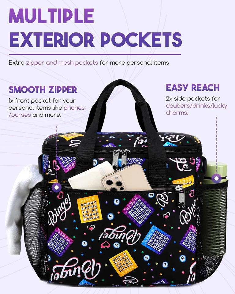 Bingo Dauber Bolsa Juegos Accesorios Cosas Bolso Set Suministros Almacenamiento Organizador Foto 4 de 4