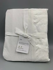 Pottery Barn Belgian Flax Linen Box Spring Cover Twin 10" Drop White #4364J